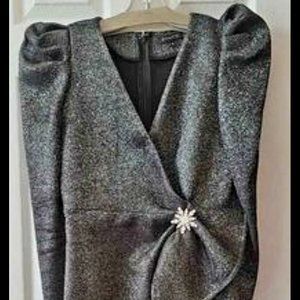 METALLIC GRAY/SILVER DRESS - Size Small